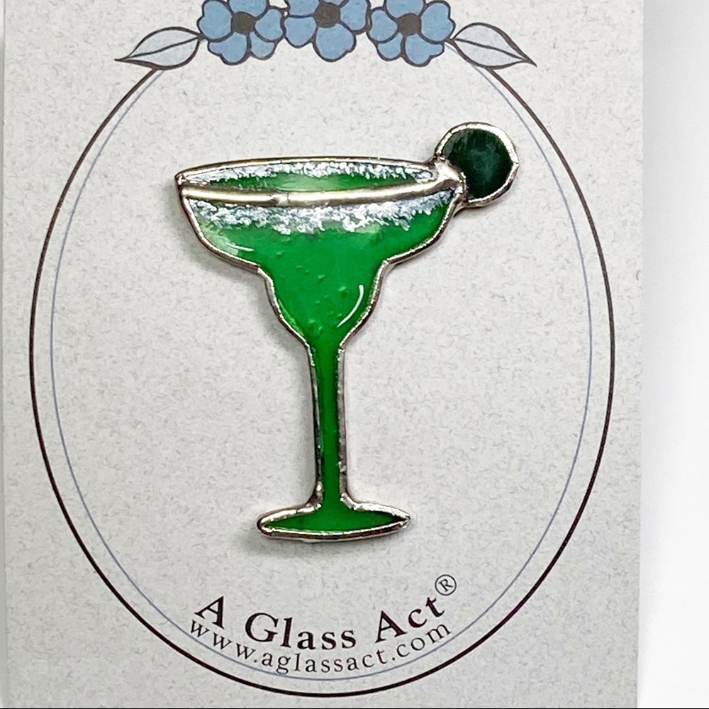 Margarita Pin by A Glass Act Stained Glass Green